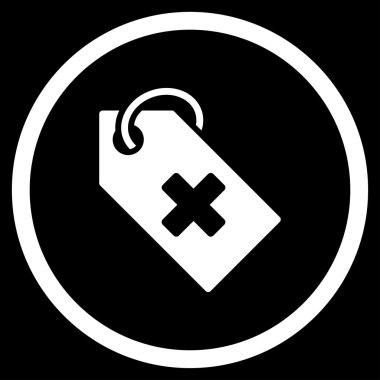 Hastane etiketi yuvarlak simgesi