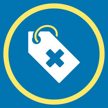 Hastane etiketi yuvarlak simgesi