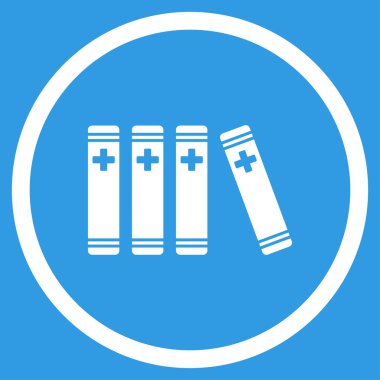 Tıp kütüphanesi yuvarlak simge
