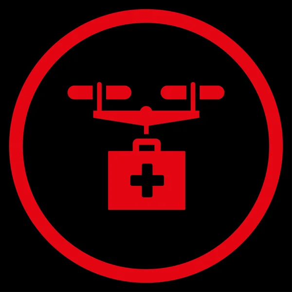 Painkiller Air Copter Delivery Rounded Icon — Stock Vector