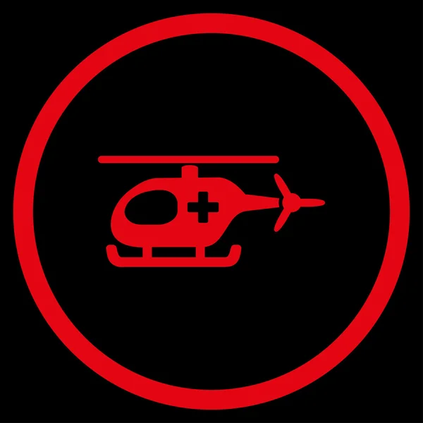 救护直升机圆形的图标 — 图库矢量图片