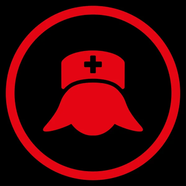Nemocniční sestra hlavy zaoblené ikona — Stockový vektor