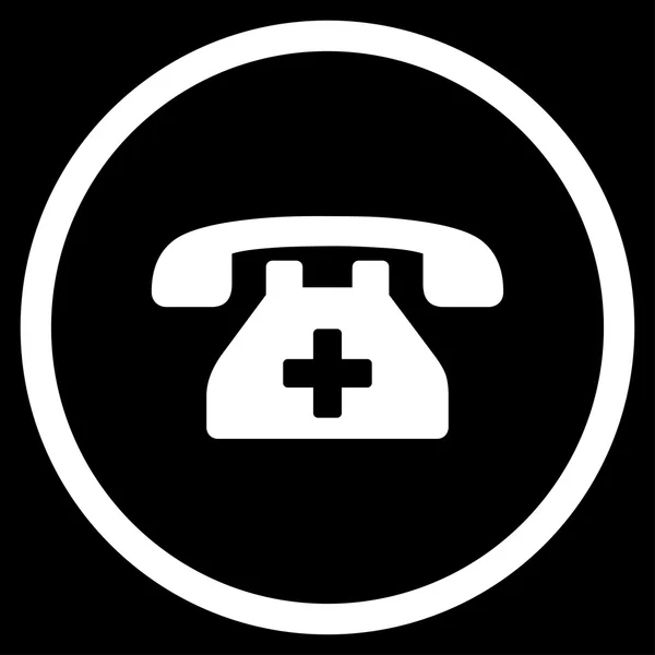 Hastane telefon yuvarlak simge — Stok Vektör