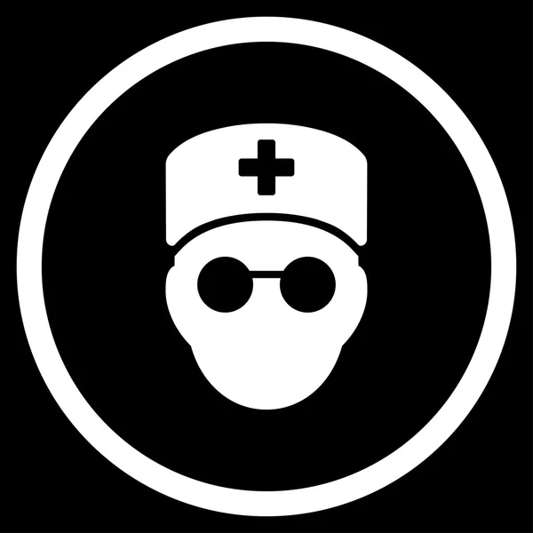 Medic Head Circled Icon — Stock Vector