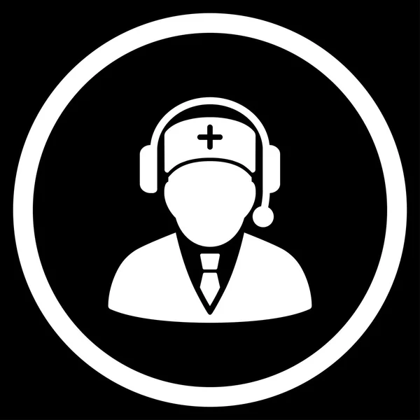 V kroužku ikona lékařské Ambulance Manager — Stockový vektor