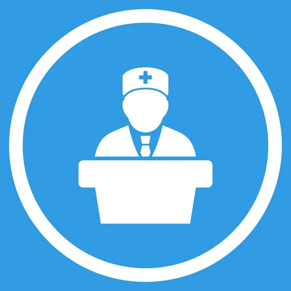 Icono Redondeado Oficial de Medicina — Vector de stock