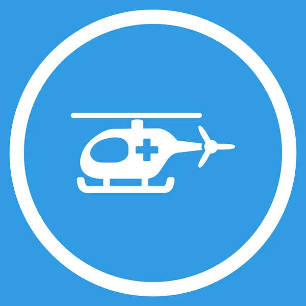 Noodgevallen helikopter omcirkelde pictogram — Stockvector