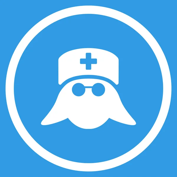 Zdravotní sestra hlavou kroužil ikona — Stockový vektor