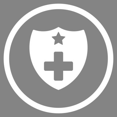 Tıbbi Sigorta kalkan yuvarlak simgesi
