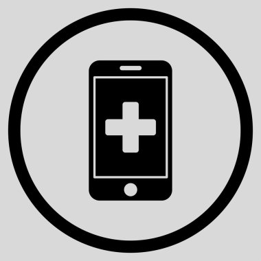 Mobil tıp yuvarlak simge