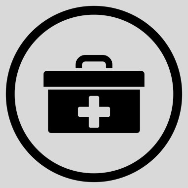 İlkyardım araç kutusu yuvarlak simgesi