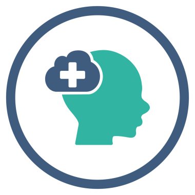 Tıbbi düşünme yuvarlak simge