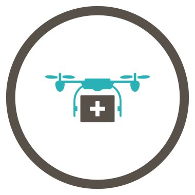Tıbbi hava helikopter sevk irsaliyesi yuvarlak simge