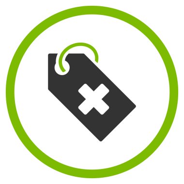 Hastane etiketi yuvarlak simgesi