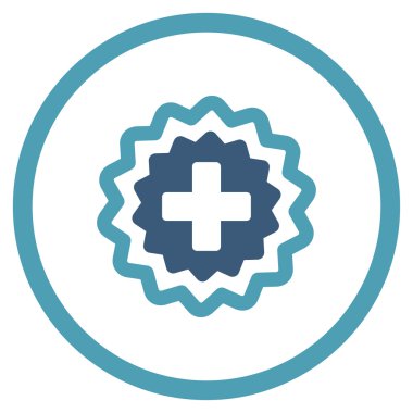 Tıbbi çapraz damga yuvarlak simge