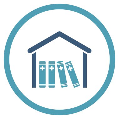 Tıp kütüphanesi yuvarlak simge