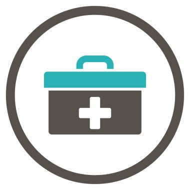 İlkyardım araç kutusu yuvarlak simgesi