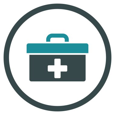 İlkyardım araç kutusu yuvarlak simgesi