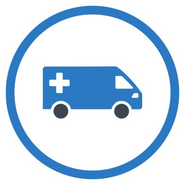 Ambulans Van yuvarlak simge