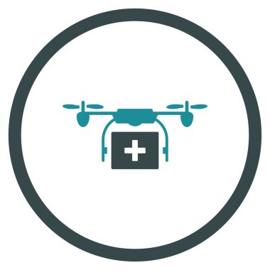 Tıbbi dron sevk irsaliyesi çember simge