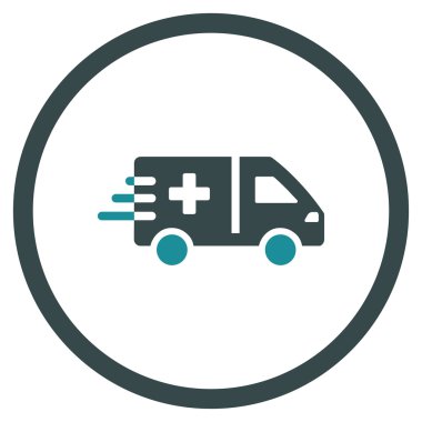 Ambulans araba çember simge