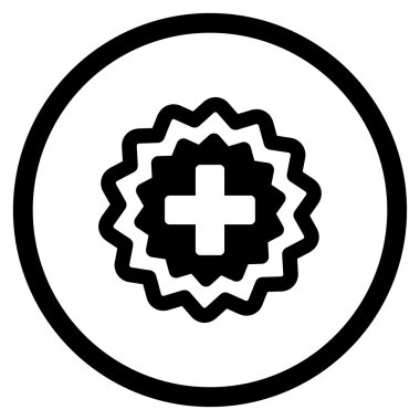 Tıbbi çapraz damga yuvarlak simge