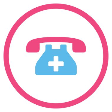 Hastane telefon yuvarlak simge