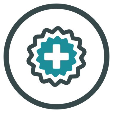 Tıbbi çapraz damga yuvarlak simge