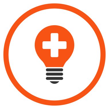 Sağlığa bakım ampul simgesini daire