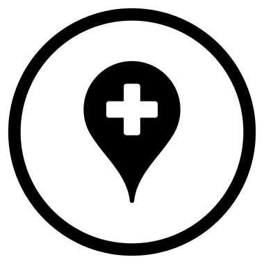 Klinik harita işaretçi yuvarlak simgesi