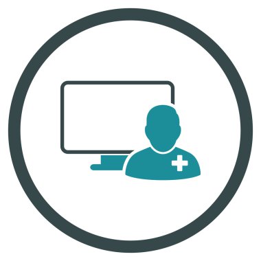 Online doktor yuvarlak simge