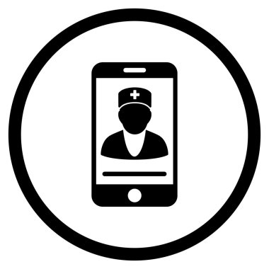 Cep doktor simgesi yuvarlak