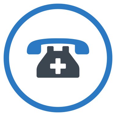 Kliniği telefon yuvarlak simgesi