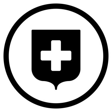 Tıbbi kalkan yuvarlak simgesi