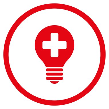 Sağlığa bakım ampul simgesi yuvarlak