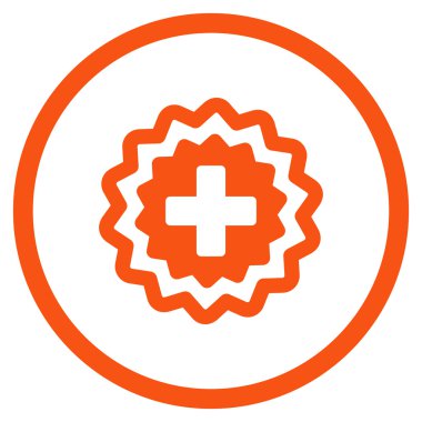 Tıbbi çapraz damga yuvarlak simge