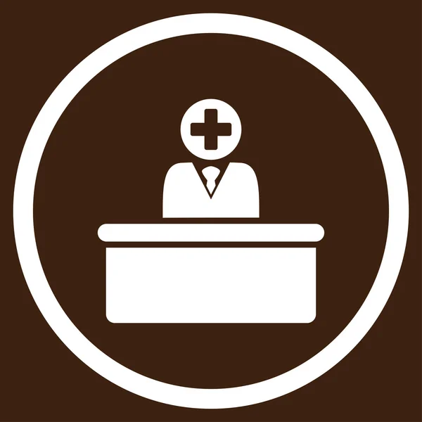 Medicinska byråkrat inringade ikonen — Stock vektor