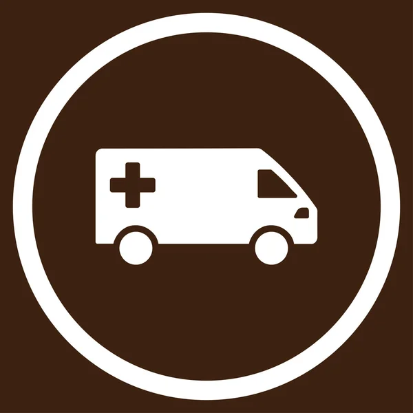 Ambulancia Van Icono Redondeado — Vector de stock