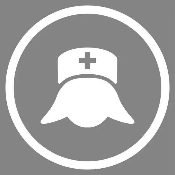 Hospital Nurse Head Circled Icon — Stock Vector