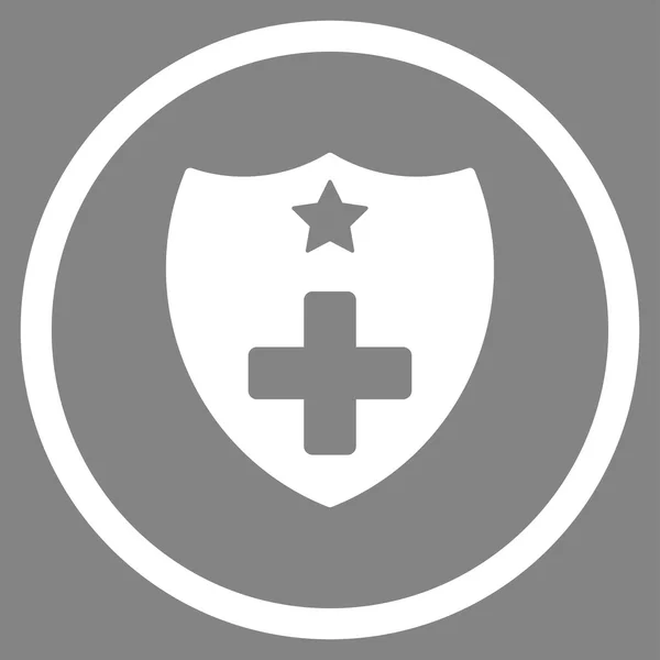 Escudo de seguro médico redondeado icono — Vector de stock
