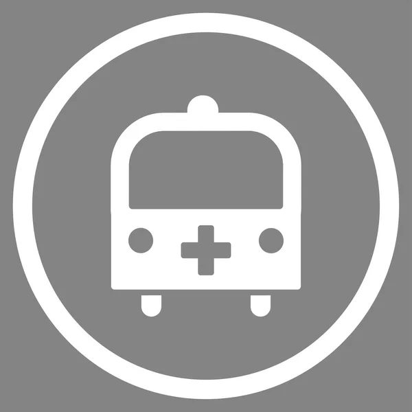 Icono circular de autobús médico — Vector de stock