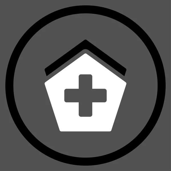 Nemocnice v kroužku ikona — Stockový vektor