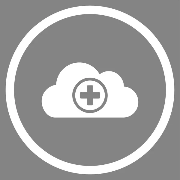 Icona cerchiata nuvola sanitaria — Vettoriale Stock