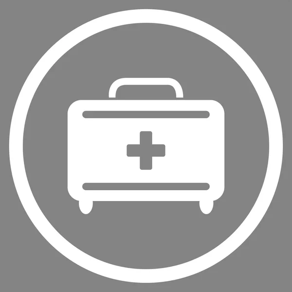 Kit de herramientas de primeros auxilios Icono circular — Vector de stock