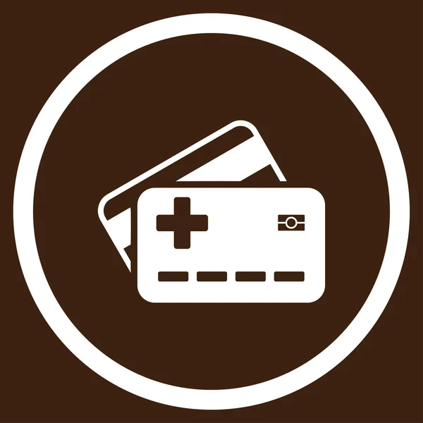 Zdravotní pojištění karty v kroužku ikona — Stockový vektor
