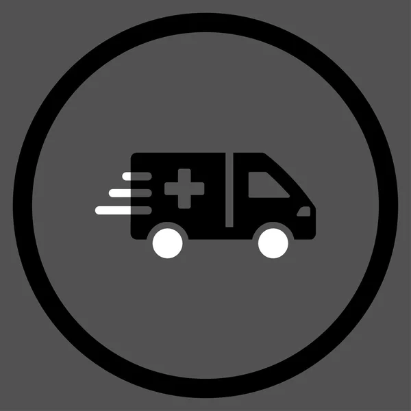 Icono redondeado de coche de ambulancia — Vector de stock