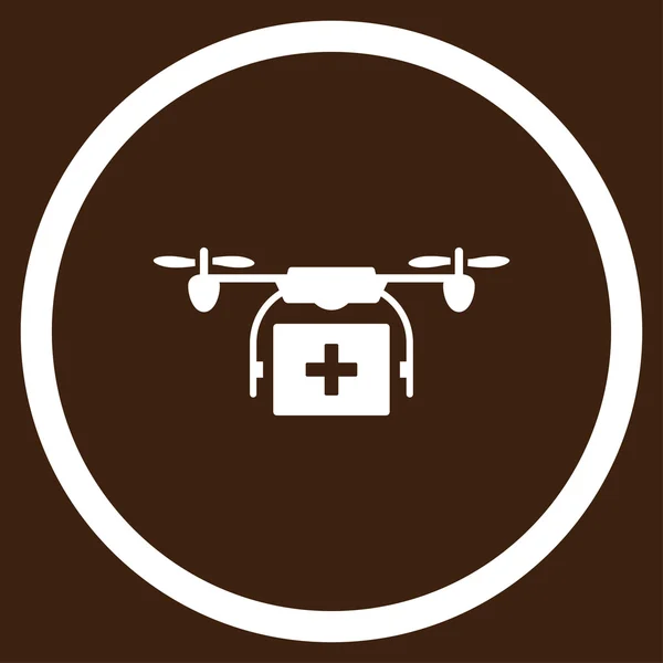 Icône arrondie médicale d'expédition d'Air Copter — Image vectorielle