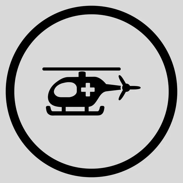 Ambulance Helicopter Circled Icon — Stock Vector