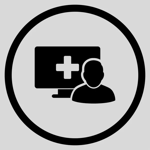 V kroužku ikona on-line medicína — Stockový vektor