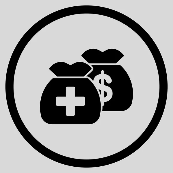 Fondos de salud Icono circular — Vector de stock